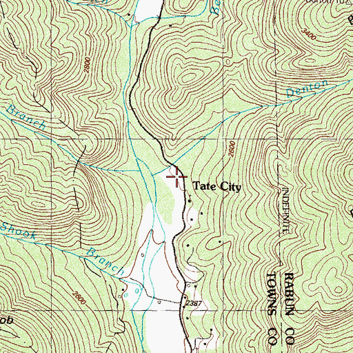 Topographic Map of Denton Creek, GA