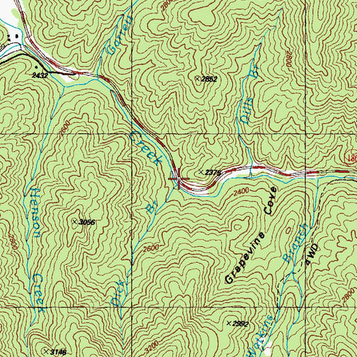 Topographic Map of Dick Branch, GA