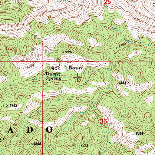 Topographic Map of Peck Basin, AZ