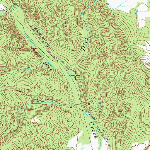 Topographic Map of Dick Creek, GA