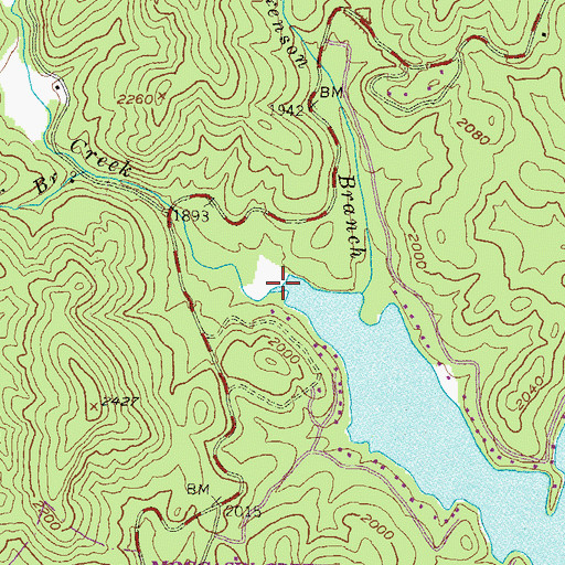 Topographic Map of Dicks Creek, GA