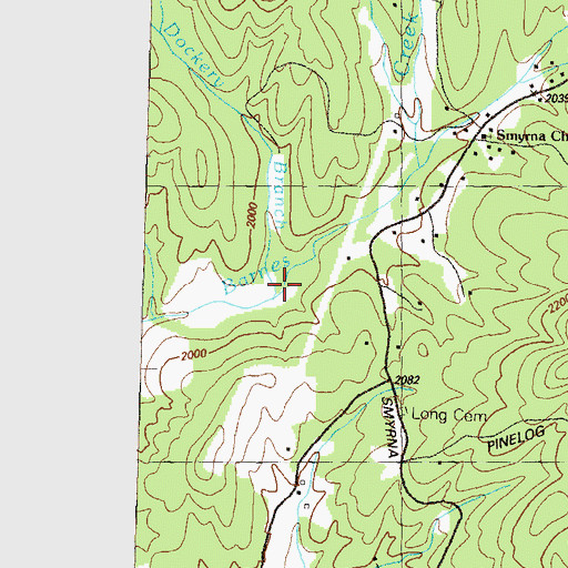 Topographic Map of Dockery Branch, GA