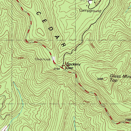 Topographic Map of Dockery Gap, GA