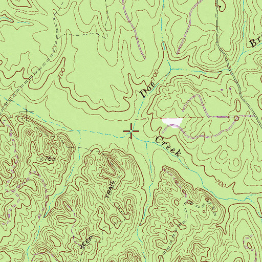 Topographic Map of Doe Branch, GA