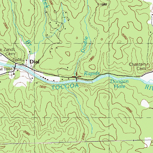 Topographic Map of Double Branch, GA