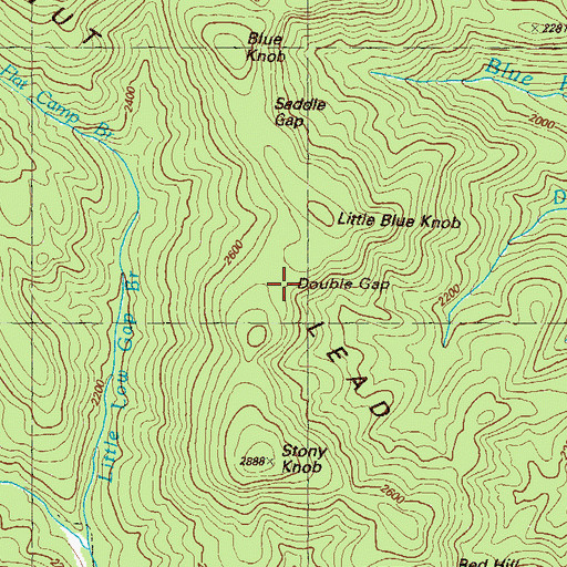 Topographic Map of Double Gap, GA