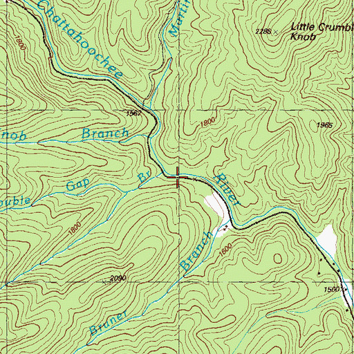 Topographic Map of Double Gap Branch, GA