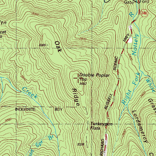 Topographic Map of Double Poplar Top, GA