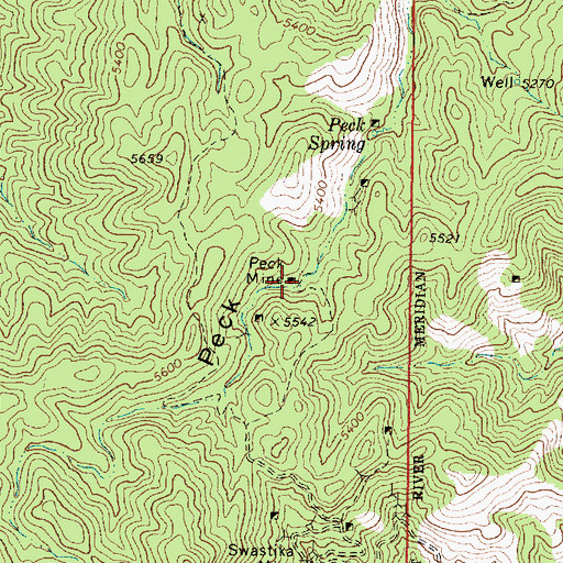 Topographic Map of Peck Mine, AZ