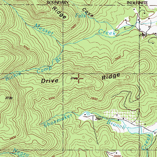 Topographic Map of Drive Ridge, GA
