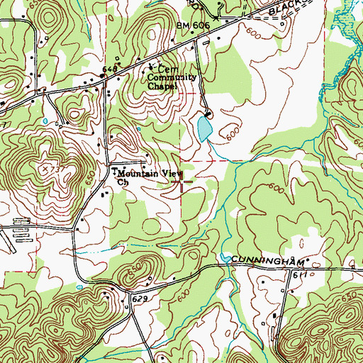 Topographic Map of Dry Creek, GA