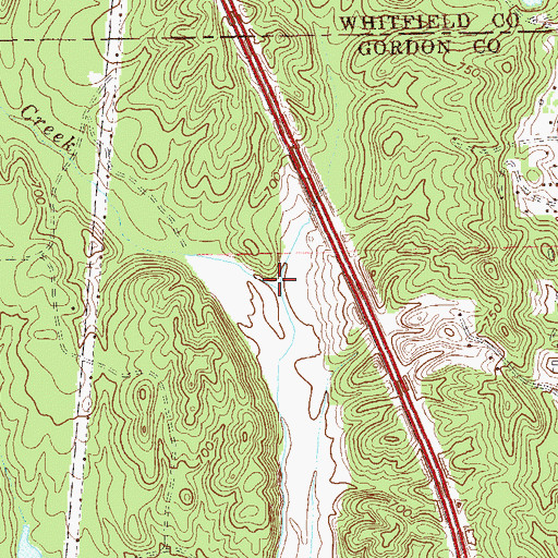 Topographic Map of Dry Creek, GA