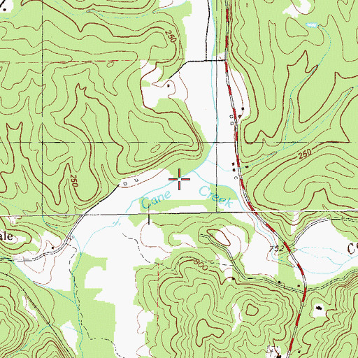 Topographic Map of Dry Creek, GA