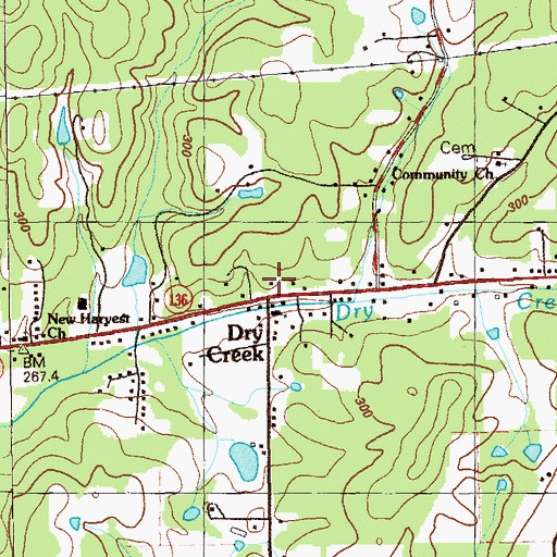 Topographic Map of Dry Creek School, GA