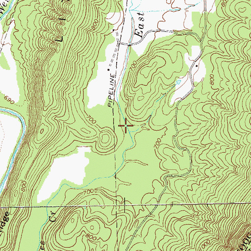 Topographic Map of Dry Creek Valley, GA