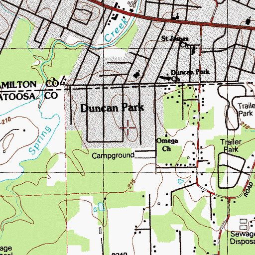 Topographic Map of Duncan Park, GA