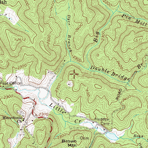 Topographic Map of Dyer Branch, GA