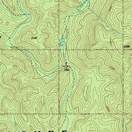 Topographic Map of Dyer Creek, GA