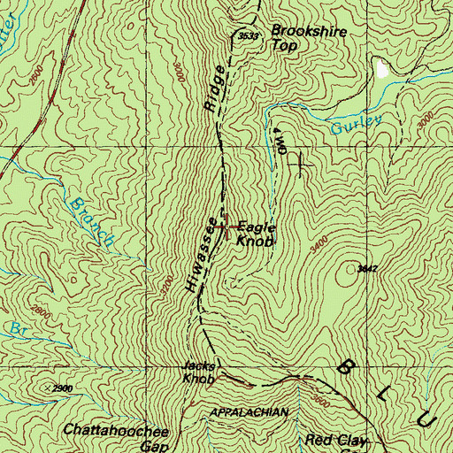 Topographic Map of Eagle Knob, GA
