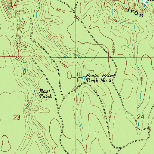 Topographic Map of Pecks Point Tank Number Two, AZ