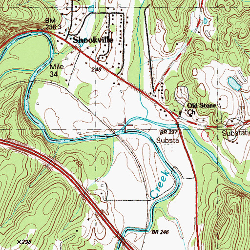 Topographic Map of East Chickamauga Creek, GA