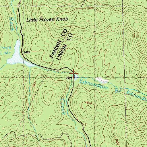 Topographic Map of Edmondson Branch, GA