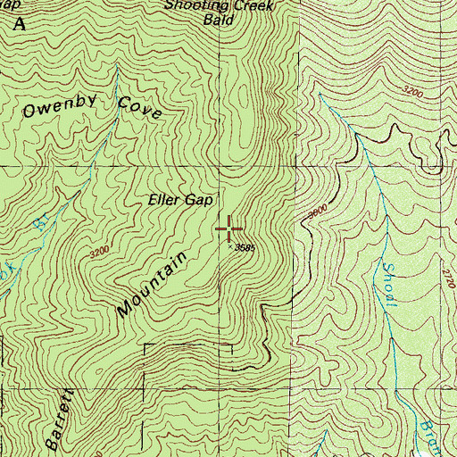Topographic Map of Eller Gap, GA