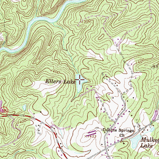 Topographic Map of Ellers Lake, GA
