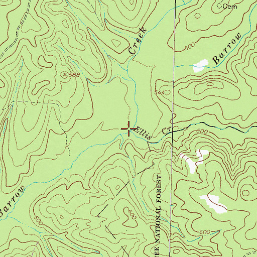 Topographic Map of Ellis Creek, GA