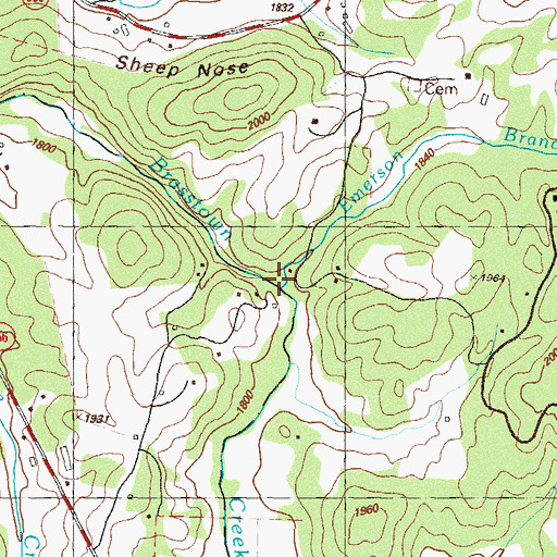 Topographic Map of Emerson Branch, GA