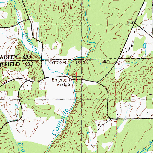 Topographic Map of Emerson Bridge, GA