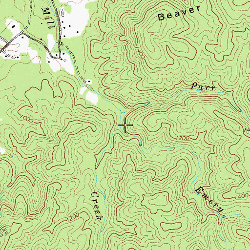 Topographic Map of Emery Branch, GA