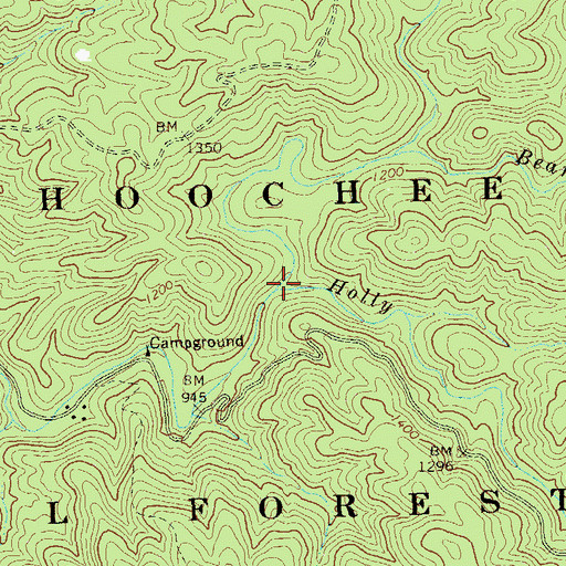 Topographic Map of Emery Creek, GA