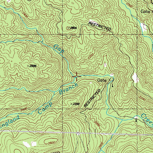 Topographic Map of England Camp Branch, GA