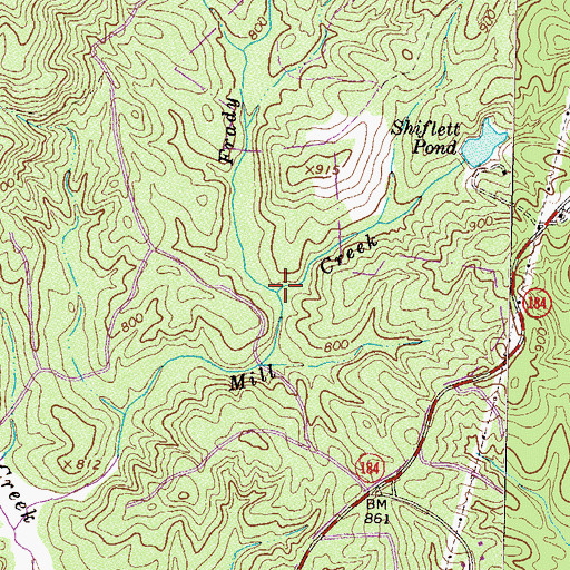 Topographic Map of Erady Branch, GA