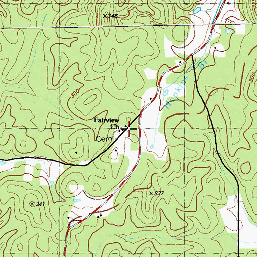 Topographic Map of Fairview School, GA