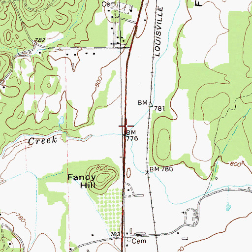 Topographic Map of Fairy Valley, GA