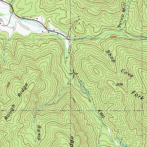 Topographic Map of Fall Branch, GA