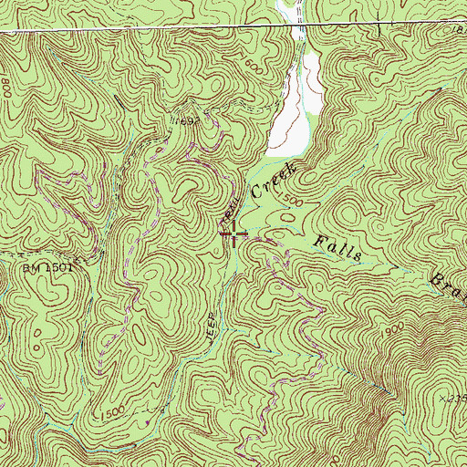 Topographic Map of Falls Branch, GA