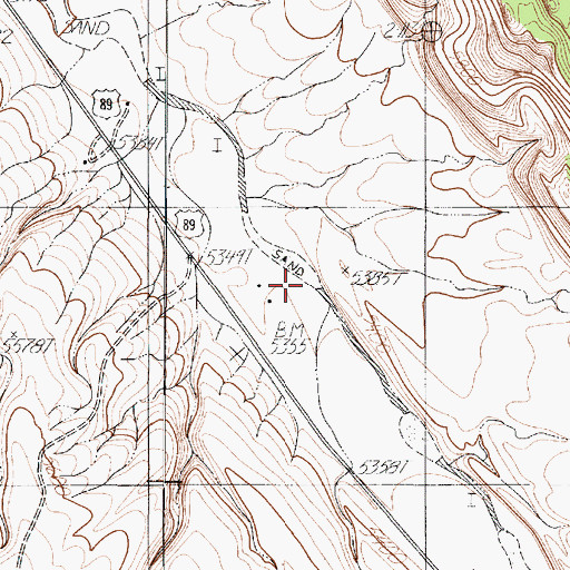 Topographic Map of Cornfield Valley, AZ