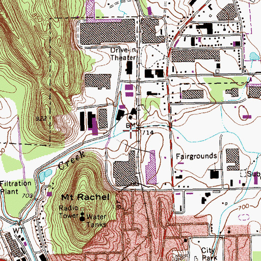 Topographic Map of Farrar Branch, GA