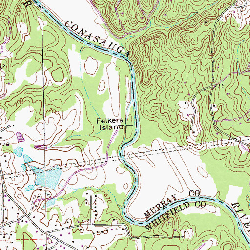 Topographic Map of Felkers Island, GA