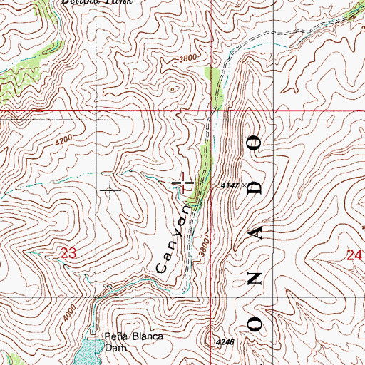Topographic Map of Pea Blanca Canyon, AZ