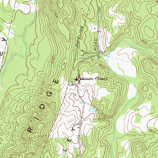 Topographic Map of Fishers Chapel, GA