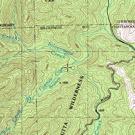 Topographic Map of Five Mile Cove Branch, GA