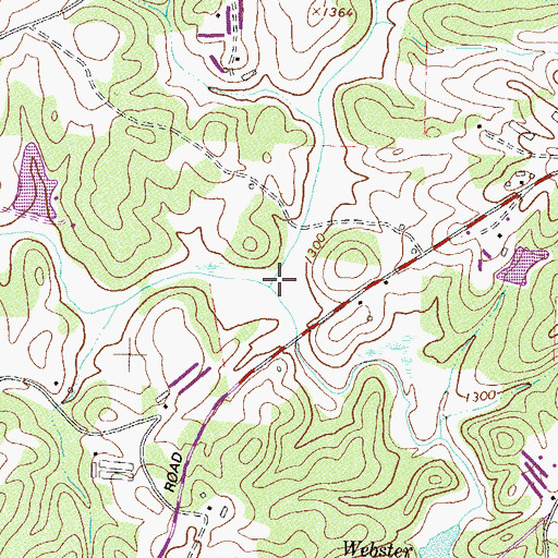 Topographic Map of Flat Creek, GA