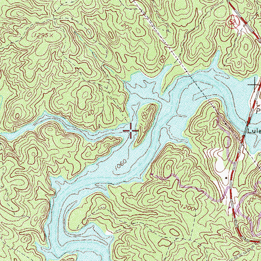 Topographic Map of Flat Creek, GA