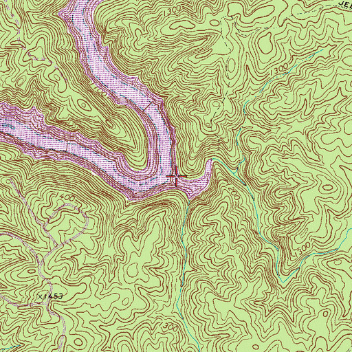 Topographic Map of Flat Creek, GA