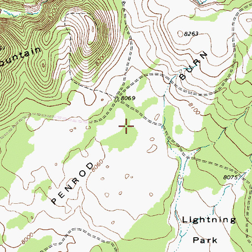 Topographic Map of Penrod Burn, AZ