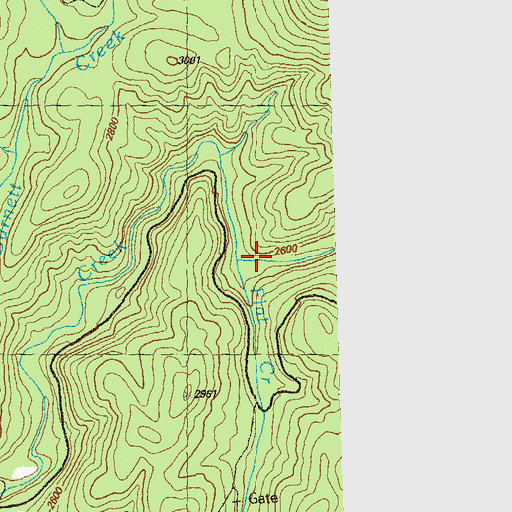 Topographic Map of Flat Creek, GA